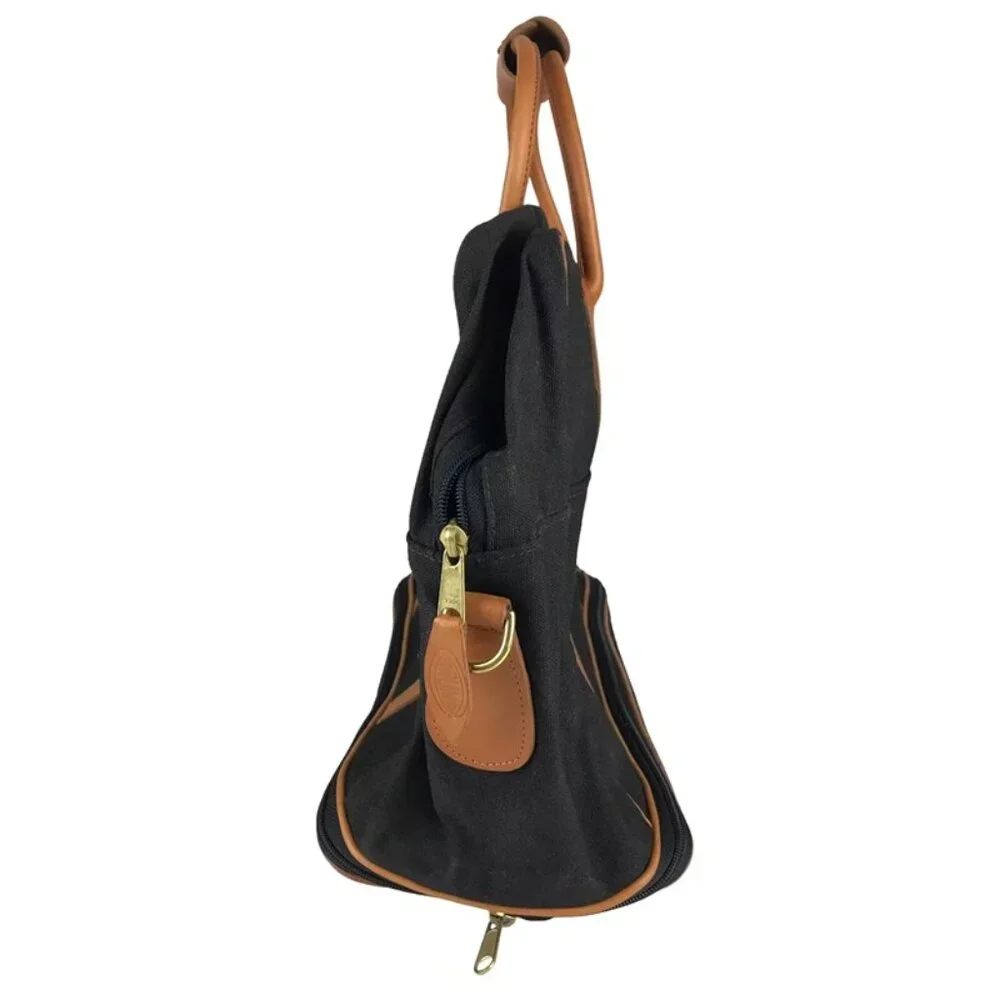 Crump Unisex Adults Navy Blue Brown Inner‎ Pocket Top Handle Satchel Bag Size L